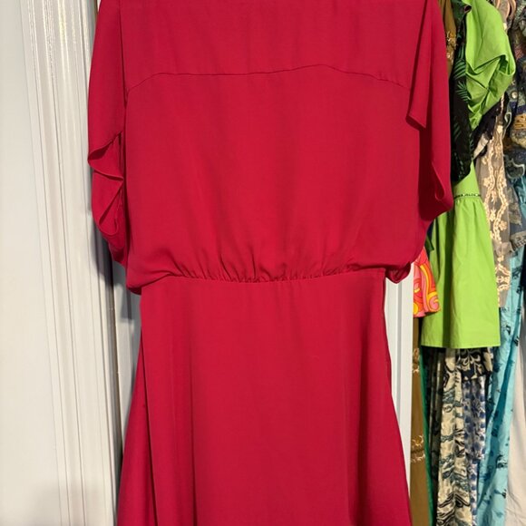 NWT Halston Heritage Short Silk Dress in Wildberry - Picture 2 of 4